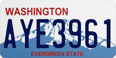 WA license plate AYE3961