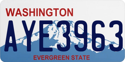 WA license plate AYE3963
