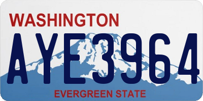 WA license plate AYE3964