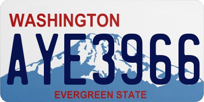 WA license plate AYE3966