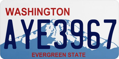 WA license plate AYE3967