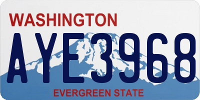 WA license plate AYE3968