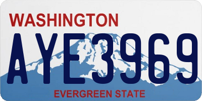 WA license plate AYE3969