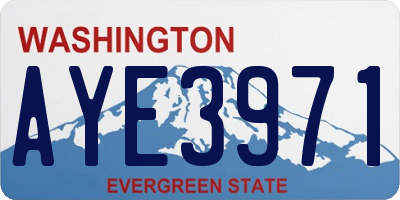 WA license plate AYE3971