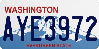 WA license plate AYE3972
