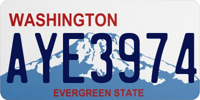 WA license plate AYE3974