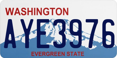 WA license plate AYE3976