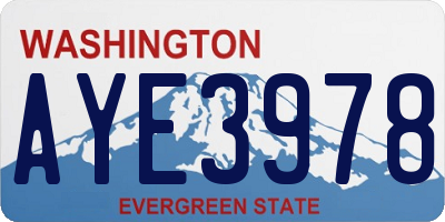 WA license plate AYE3978