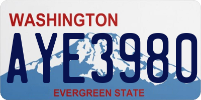 WA license plate AYE3980