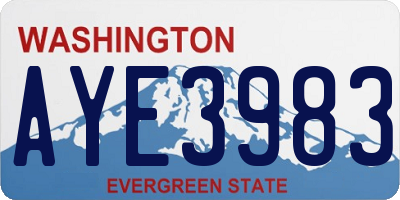 WA license plate AYE3983