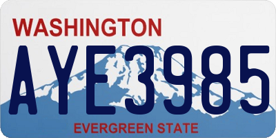 WA license plate AYE3985