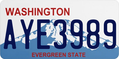 WA license plate AYE3989