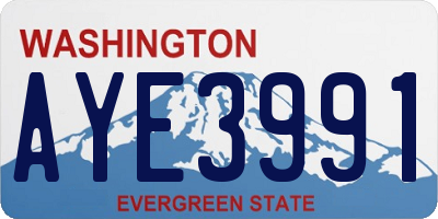 WA license plate AYE3991