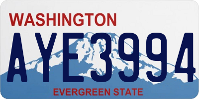 WA license plate AYE3994