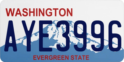 WA license plate AYE3996