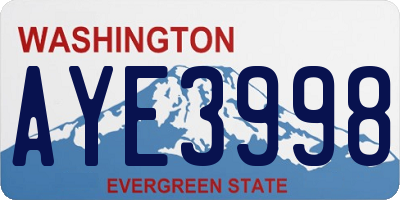 WA license plate AYE3998
