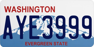WA license plate AYE3999