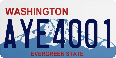 WA license plate AYE4001