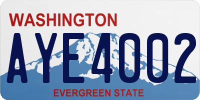 WA license plate AYE4002
