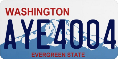 WA license plate AYE4004