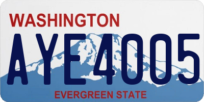 WA license plate AYE4005
