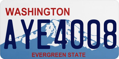 WA license plate AYE4008