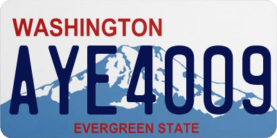 WA license plate AYE4009