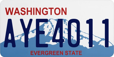 WA license plate AYE4011