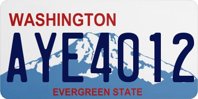 WA license plate AYE4012