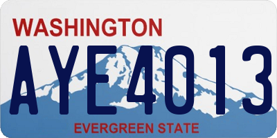 WA license plate AYE4013