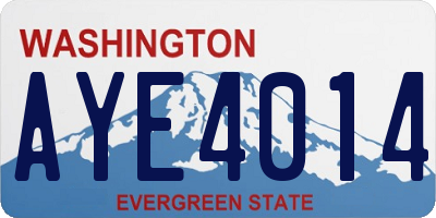 WA license plate AYE4014