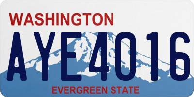 WA license plate AYE4016