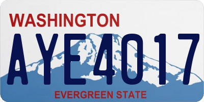 WA license plate AYE4017