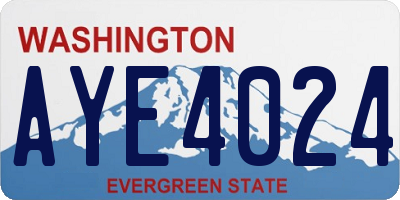 WA license plate AYE4024