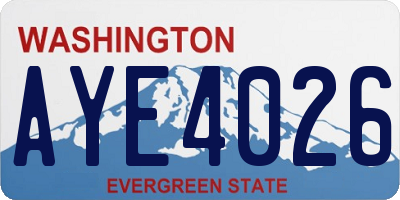 WA license plate AYE4026
