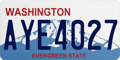 WA license plate AYE4027