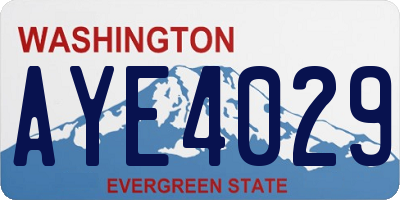 WA license plate AYE4029