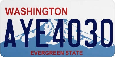 WA license plate AYE4030