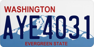 WA license plate AYE4031