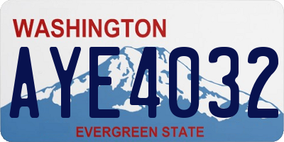 WA license plate AYE4032