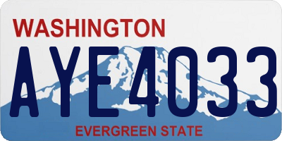 WA license plate AYE4033