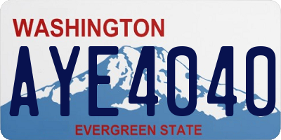 WA license plate AYE4040