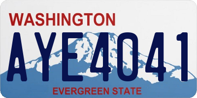 WA license plate AYE4041