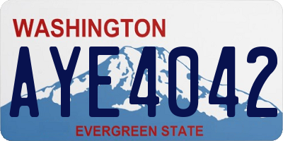 WA license plate AYE4042