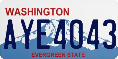 WA license plate AYE4043