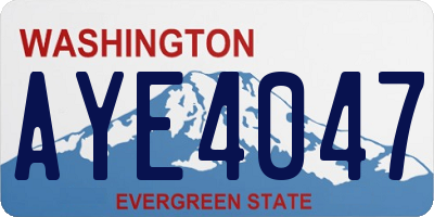 WA license plate AYE4047