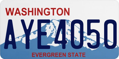 WA license plate AYE4050
