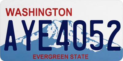 WA license plate AYE4052