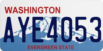 WA license plate AYE4053