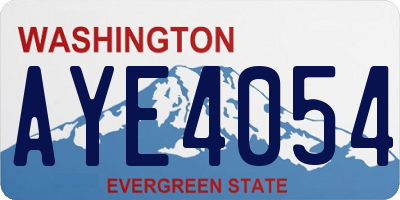 WA license plate AYE4054